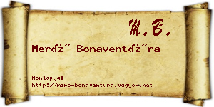 Merő Bonaventúra névjegykártya